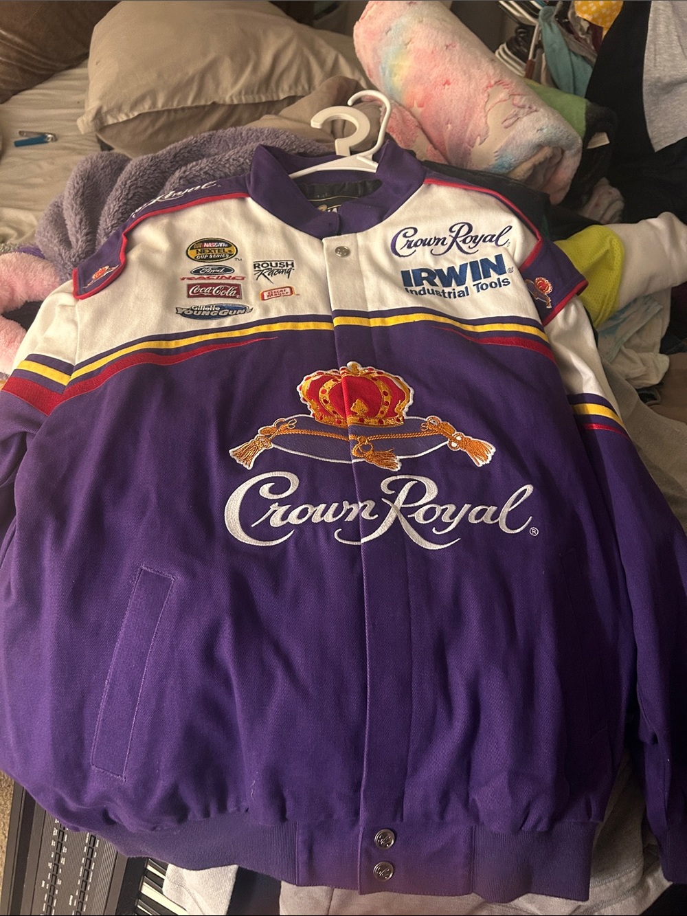 Mens Purple Racing Bomber Jacket